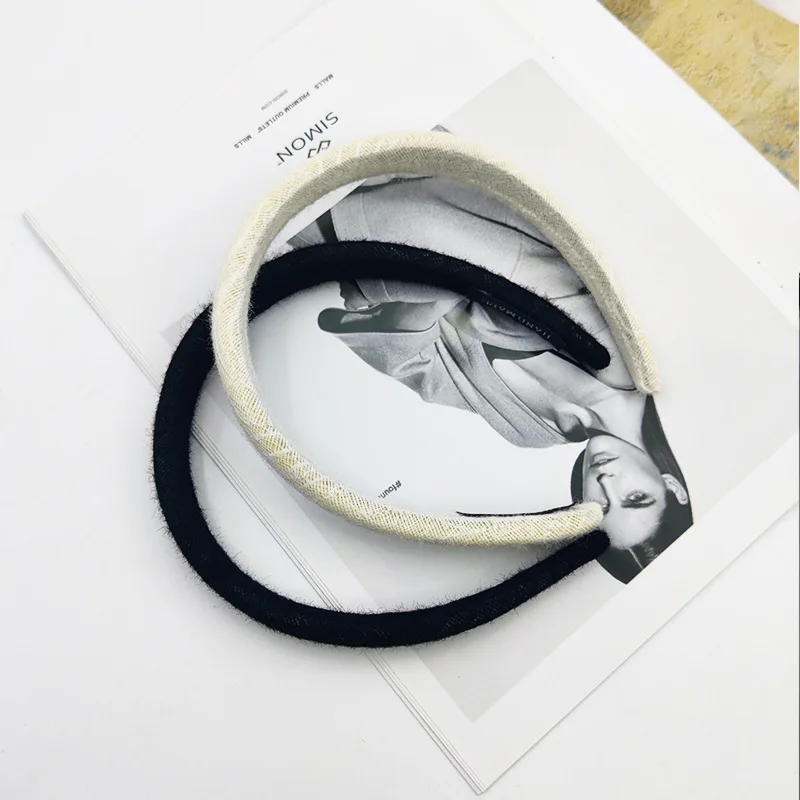 Autumn and Winter Fashionable Fur Hair Hoops for Women, Thin Models with High Skull Tops, Retro Solid Color Versatile Head Hoops