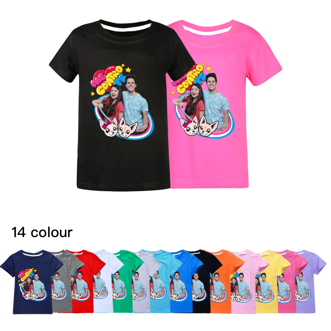 Girls Summer Tops Cartoon Me Contro Te Clothes Kids TShirts For Baby Boys Short Sleeve Tees Cotton Children Outfits 2-14 Years