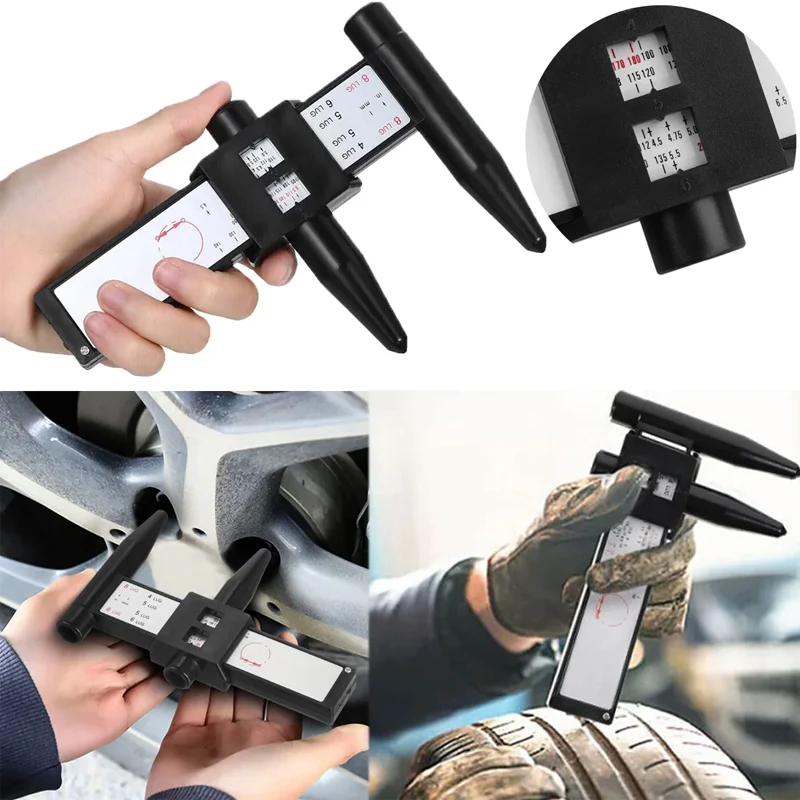 Cerchione Modello bullone Scorrevole Strumento di misurazione PCD Calibro Righello 8 fori PCD Righello Alette Strumento di misurazione del passo del mozzo