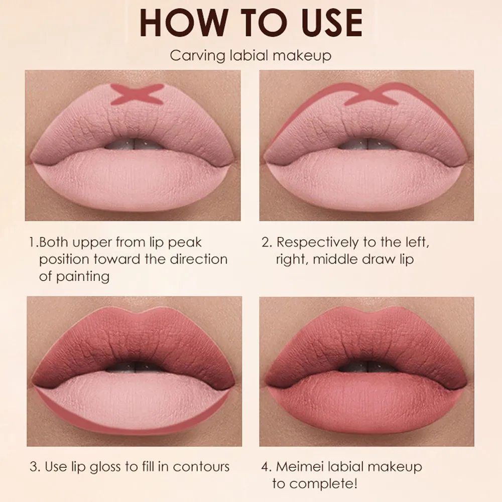 Set di matite per labbra colorate a lunga durata opache a 2 colori, matite per labbra girevoli con tazza antiaderente antisudore impermeabile