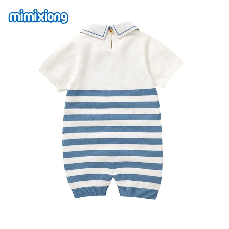 طفل الفتيان السروال القصير حللا الصيف موضة سلحفاة الرقبة قصيرة الأكمام متماسكة الوليد الرضع السادة نمط بلايسوت ملابس قطنية #3