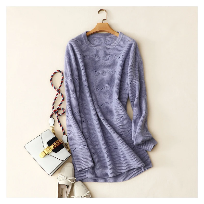 winter thick luxury 100% cashmere knitted dresses