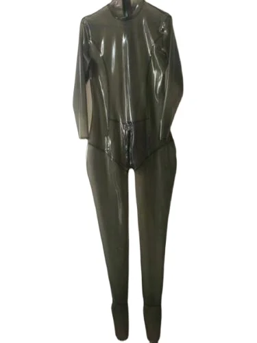 

Suit Gummi Latex Rubber Black raincoat Tights Siamese clothes 0.4mm Size S-XXL