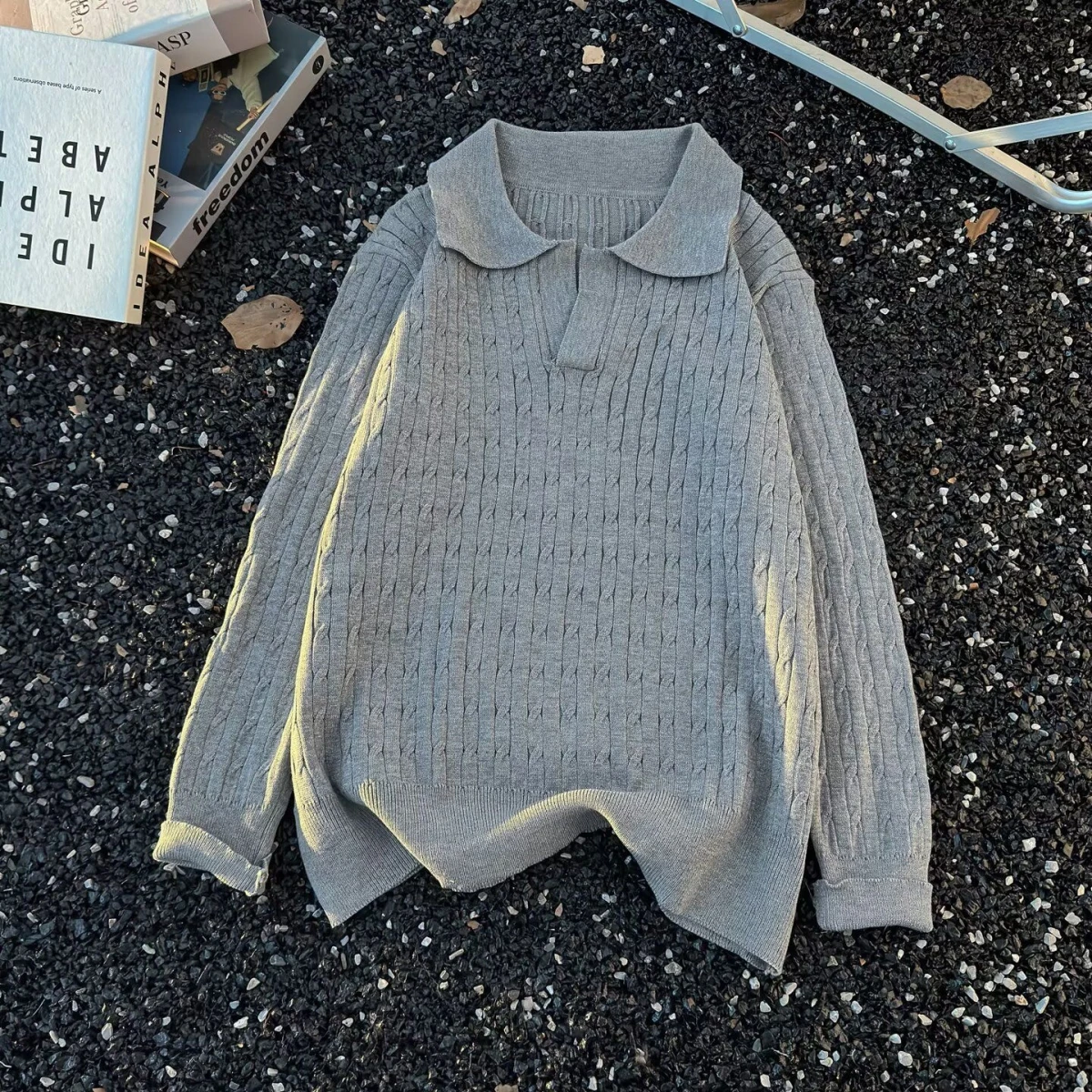 

Повседневный вязаный свитер в американском стиле ретро с v-образным вырезом, мужской цветной открытый кардиган, мягкий полиэстер, зимний длинный свек, модный