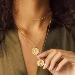 Gold Color Aphrodite Pendant Necklace for Women Greek Mythology Goddess Choker Necklace Goth Jewelry Christmas Gift