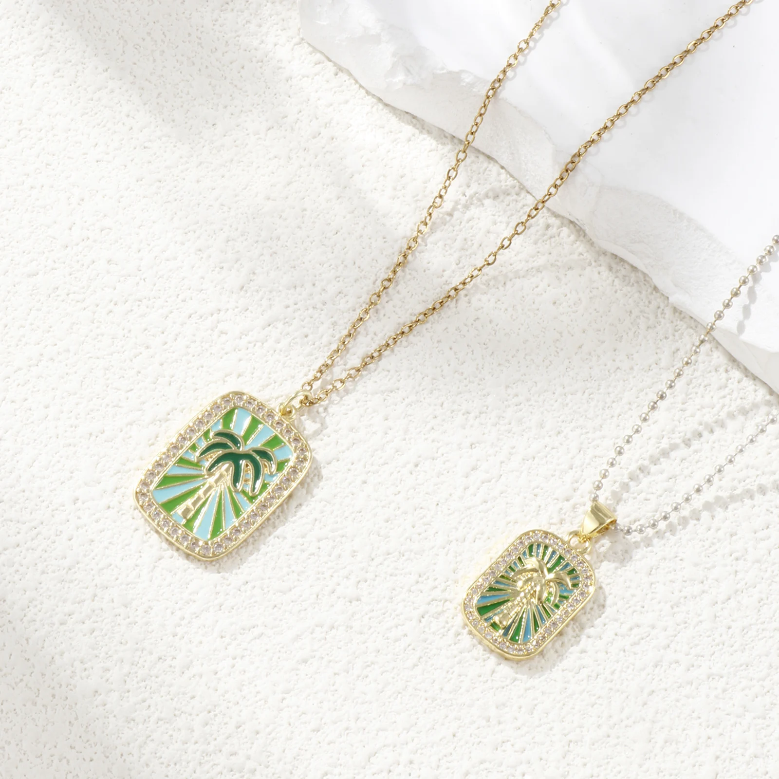 1 יחידה מתכת נחושת ריינסטון קוקוס אוקיינוס צ'ארמס ליצירת תכשיטים מצופה זהב אמיתי 18K מלבן דולפין קליפת תליון DIY ממצאים