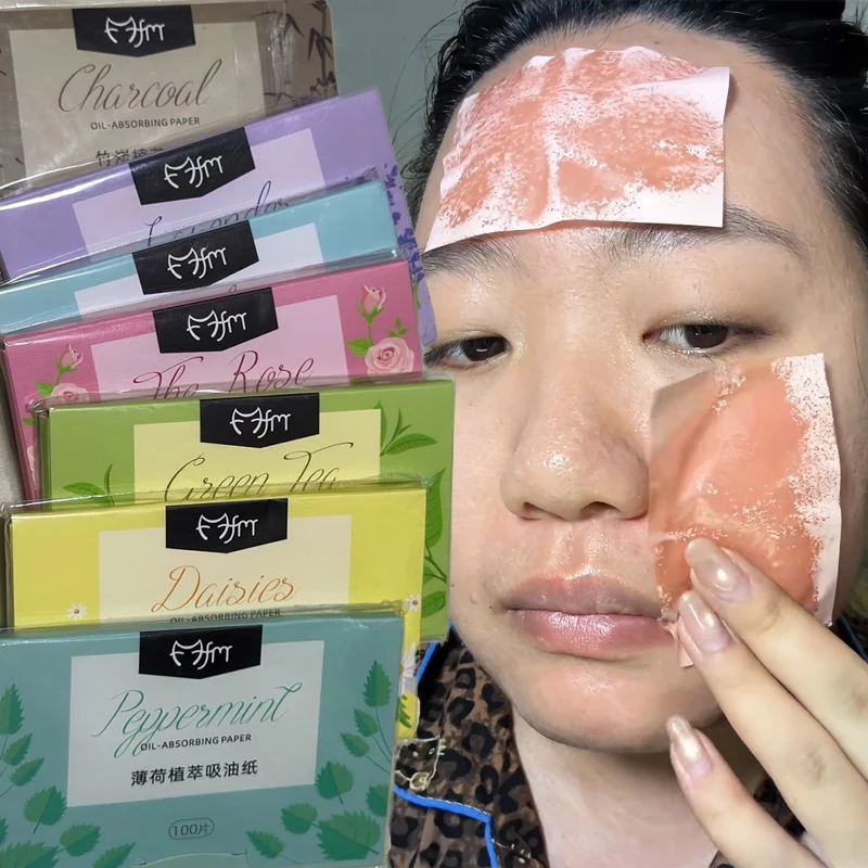 100pcs/set Portable Facial Oil Blotting Paper Matte Face Wipes Oil Control Face Cleaning Oil-absorbing Makeup Tools Accessories