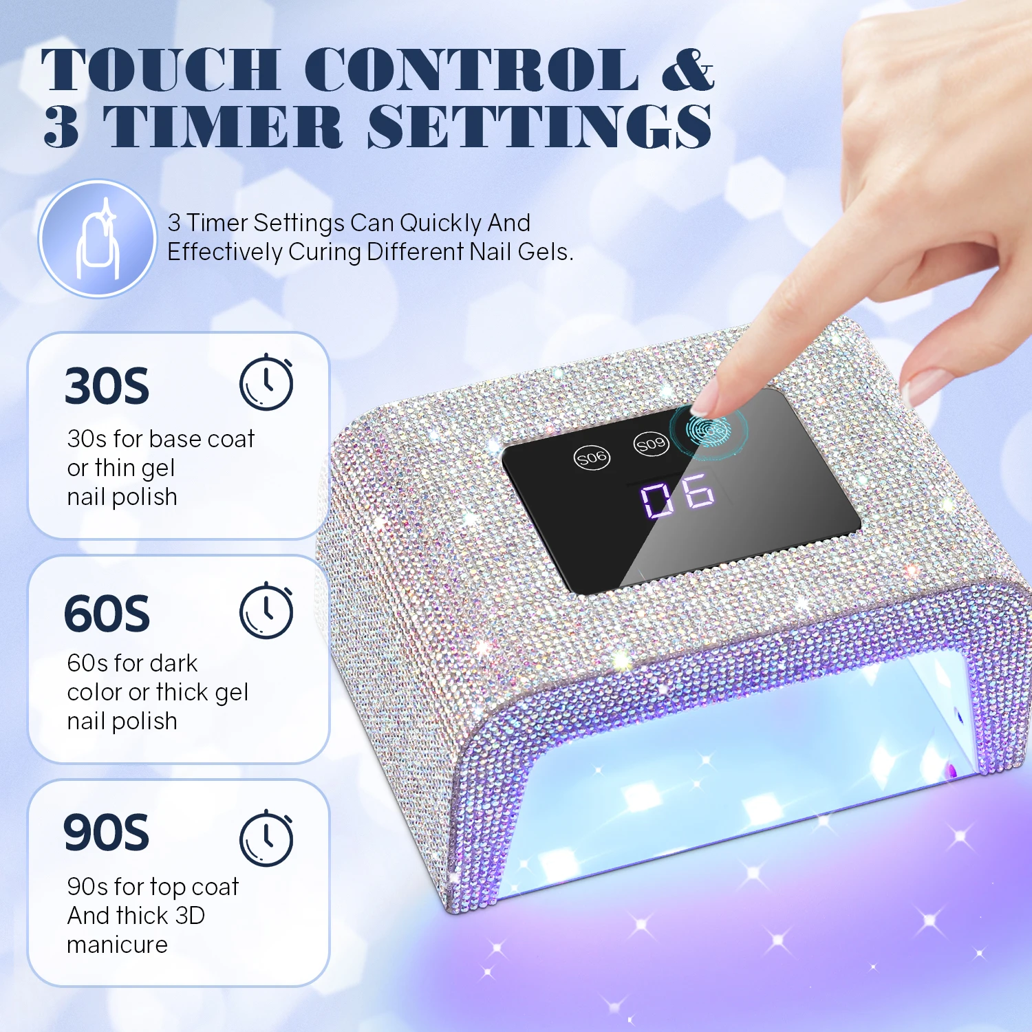 Nail Art Tools Nail Dryer Machine UVLED Nail Lamp Nail Dryer for Nail Gel Polish Curing with Smart Sensor Manicure Pedicure Tool