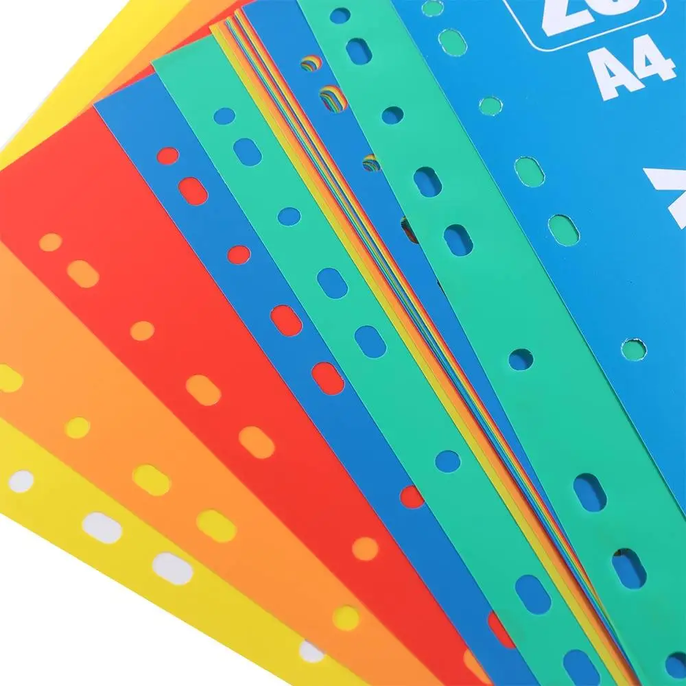 5/10/12/20/31Pages Index Separator Page Numbers PP Material Loose-leaf Dividers Colored 11Holes Binder Dividers Office Supplies