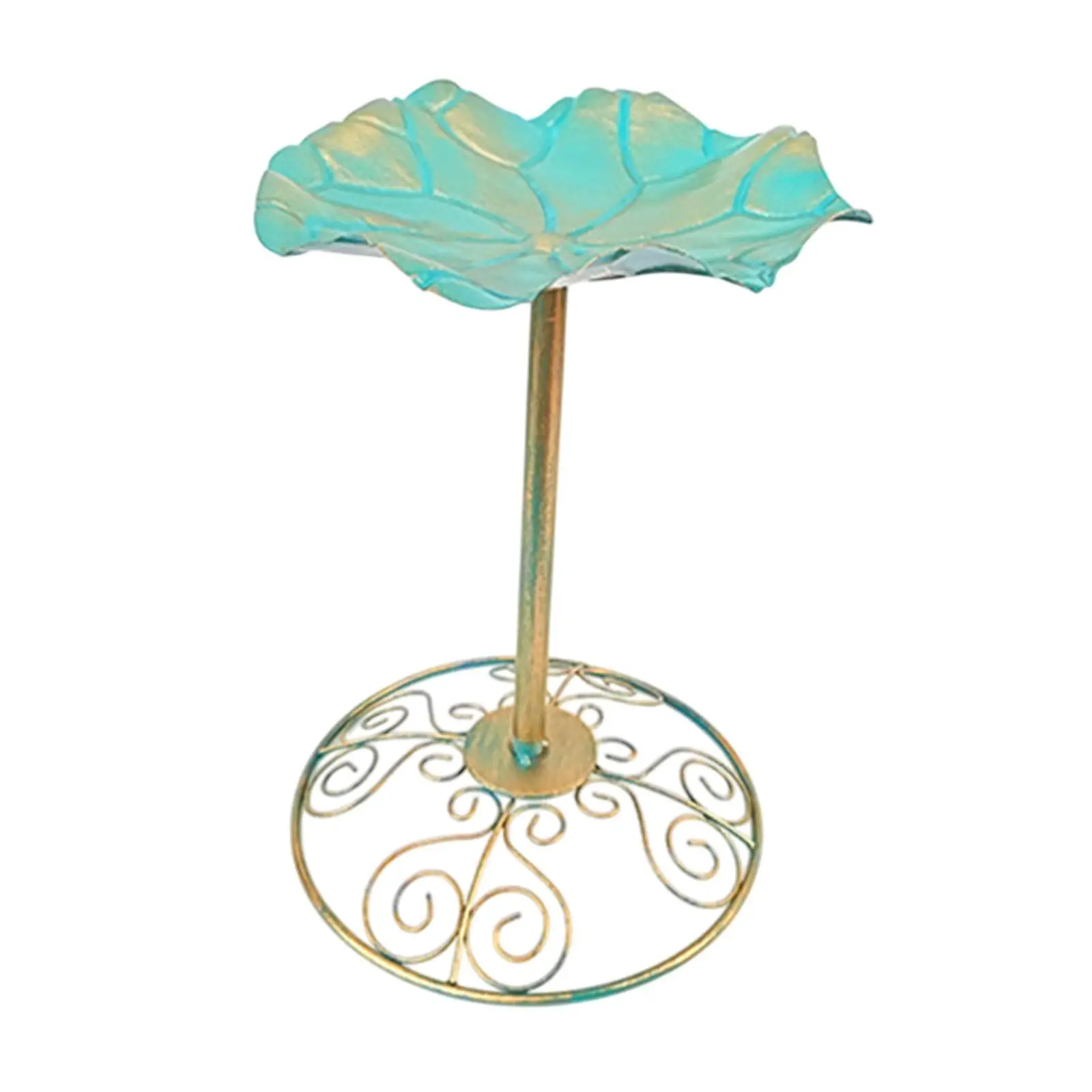 European Iron Bird Feeder Crafts Weather Resistant Bird Bath Bird Feeder Bowl Sculpture for Patio Yard Household Farmhouse Lawn