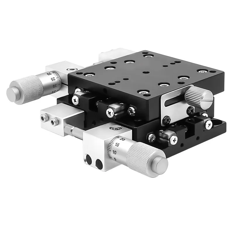 XY axis displacement platform manual fine-tuning table precision mobile cross slide table LY40/60