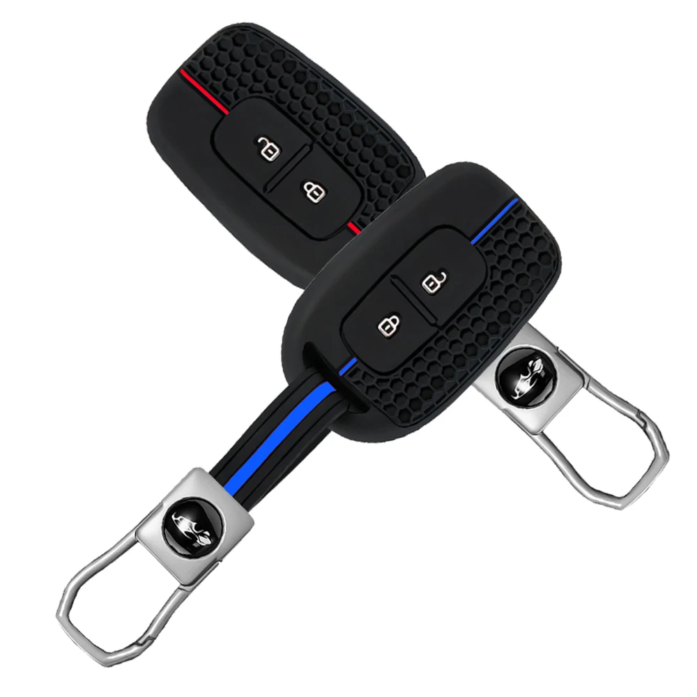 Silikon-Autoschlüsselhülle Schlüsselanhänger für Dacia Duster Spring Logan Sandero Stepway Lodgy für Renault Scenic Master Dokker Duster