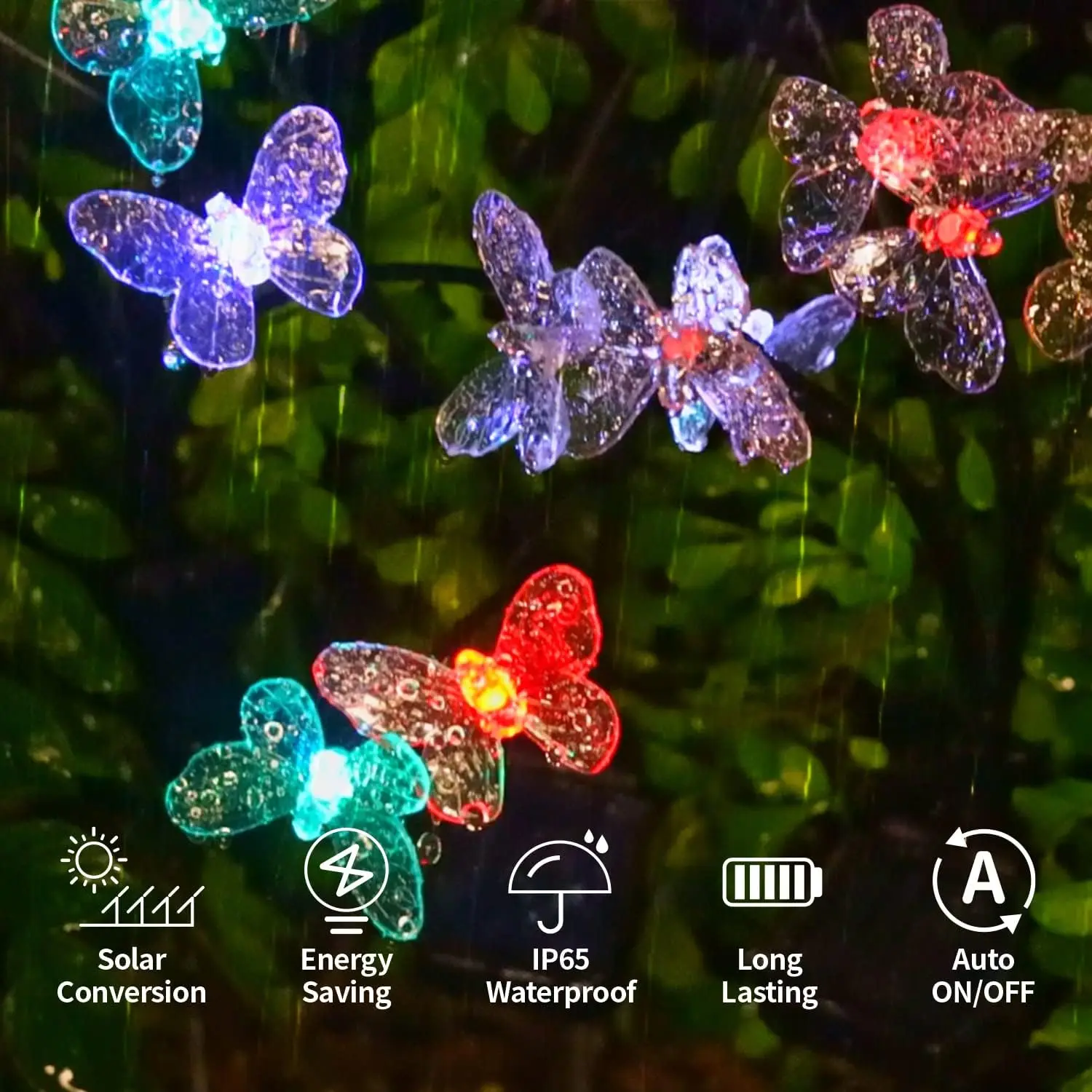 Imagem -02 - Outdoor Waterproof Butterfly Fairy Lights Decorativo Casa Jardim Quintal Pátio Varanda Gramado Passarela Decoração