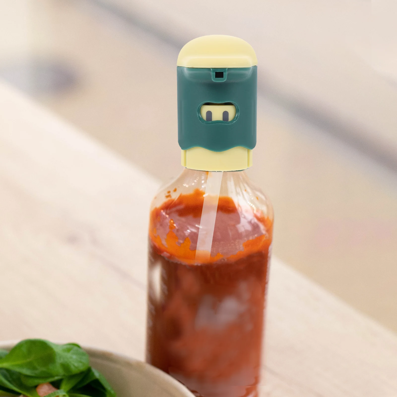 

2Sets OysterSauceDispenser KetchupPumpDesign KitchenPPNozzle JamBottle PressType EfficientHand SaucePump