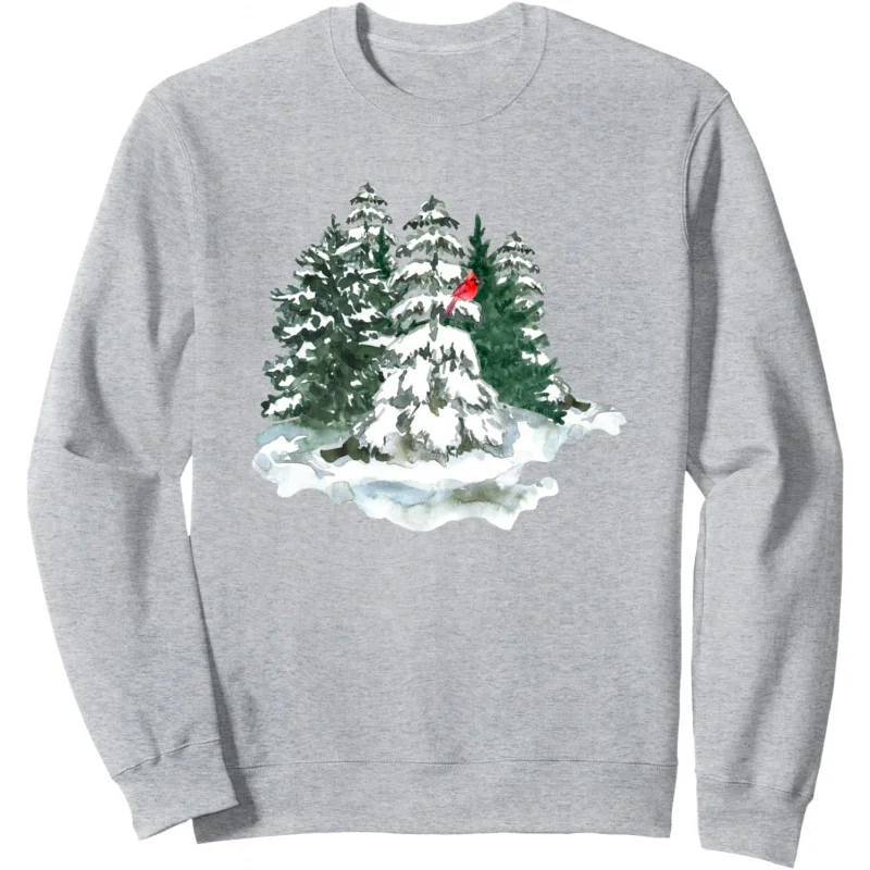 

Christmas Season Red Cardinal Winter Scene Sweatshirt