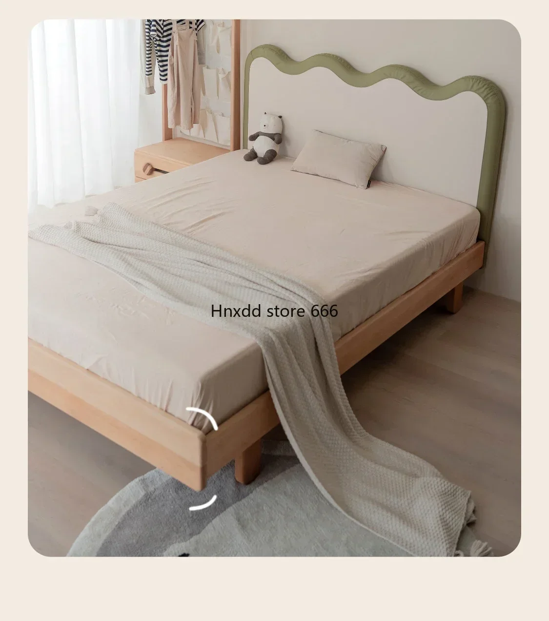 Backrest soft bag beech environmentally friendly 1.5 meters small apartment single bed