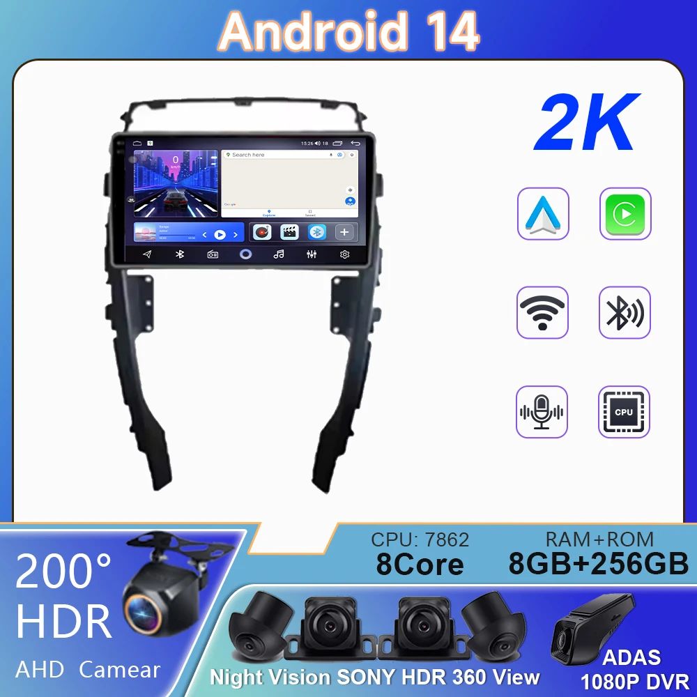 

2K For SUZUKI LIANA A6 2014-2016 Android Auto QLED Car Radio GPS Navigation Stereo Multimedia Carplay TS10 8GB+256GB No 2din DVD