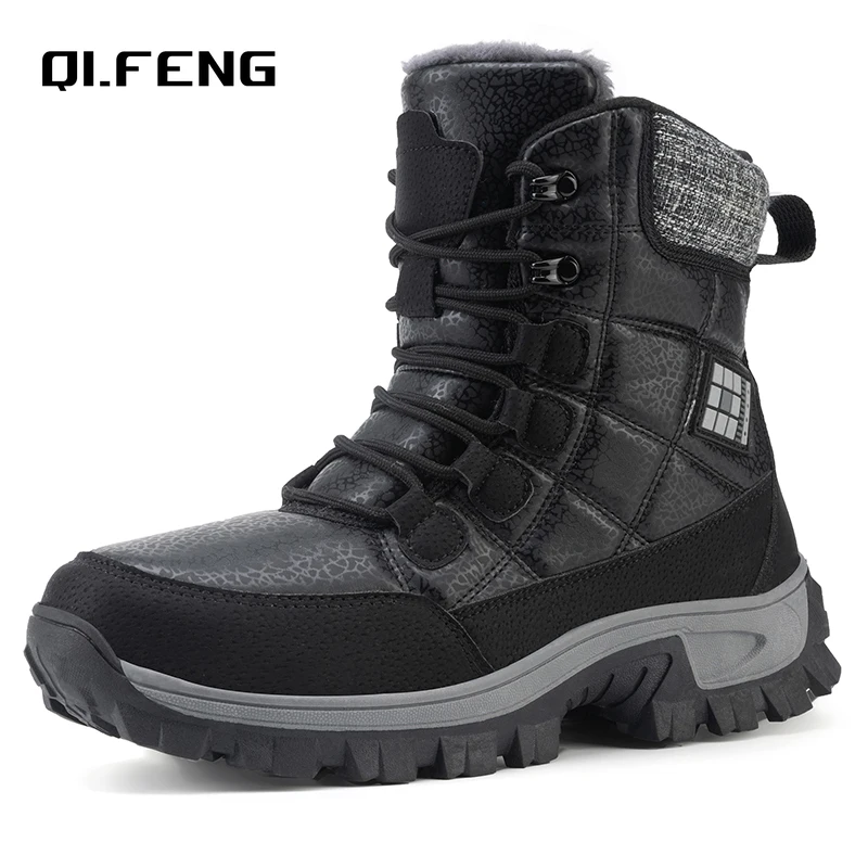 Couple Plush Shoes Outdoor Anti slip and Wear resistant Snow Boots Men's and Women's Fashion High top Large Size Warm Footwear