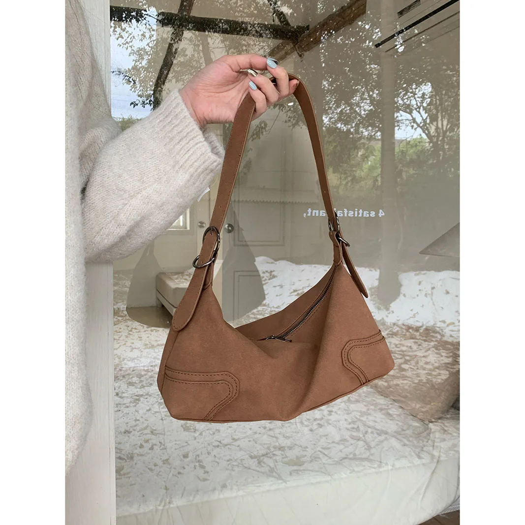 

Velvet Handbag Purse for Women Suede Shoulder Bag Causal Crossbody Bags Female Luxury Designer Clutch Ladies Crescent Hobo Bag