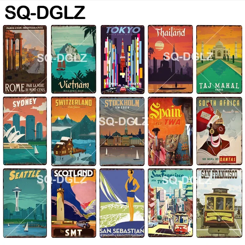 [SQ-DGLZ] SAN SEBASTIAN City Plaques Metal Signs Vintage Home Decor Tin Signs Pub Plates Metal Crafts Painting Art Poster