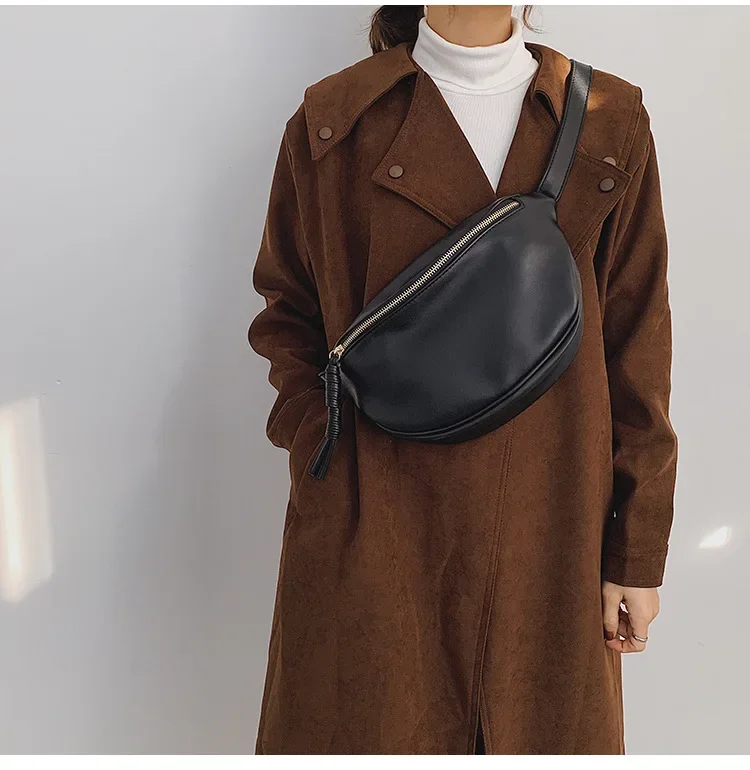 Fashion Women Waist Bags PU Leather Crossbody Bag Female Chest Pack High Capacity Fanny Packs for Women