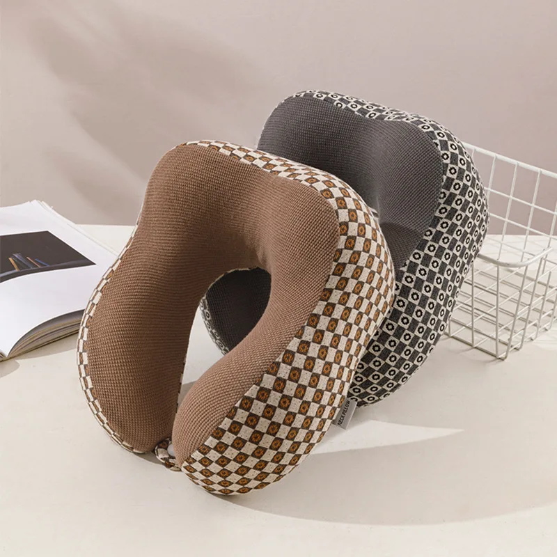 Airplane Travel Memory Cotton Neck Pillow Cervical Protection Vertebra U Pillow Soft Health Cushion Office Car Nap Sleep Pillows