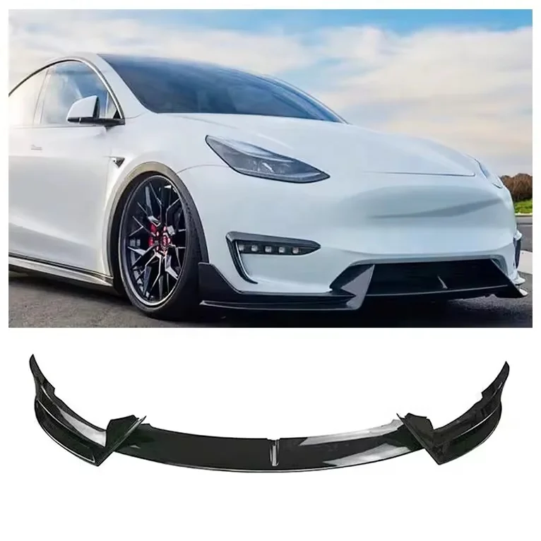 Best Selling ABS Front Bumper Lip Spoiler Splitter Glossy Black For Tesla Model Y 2020-2023