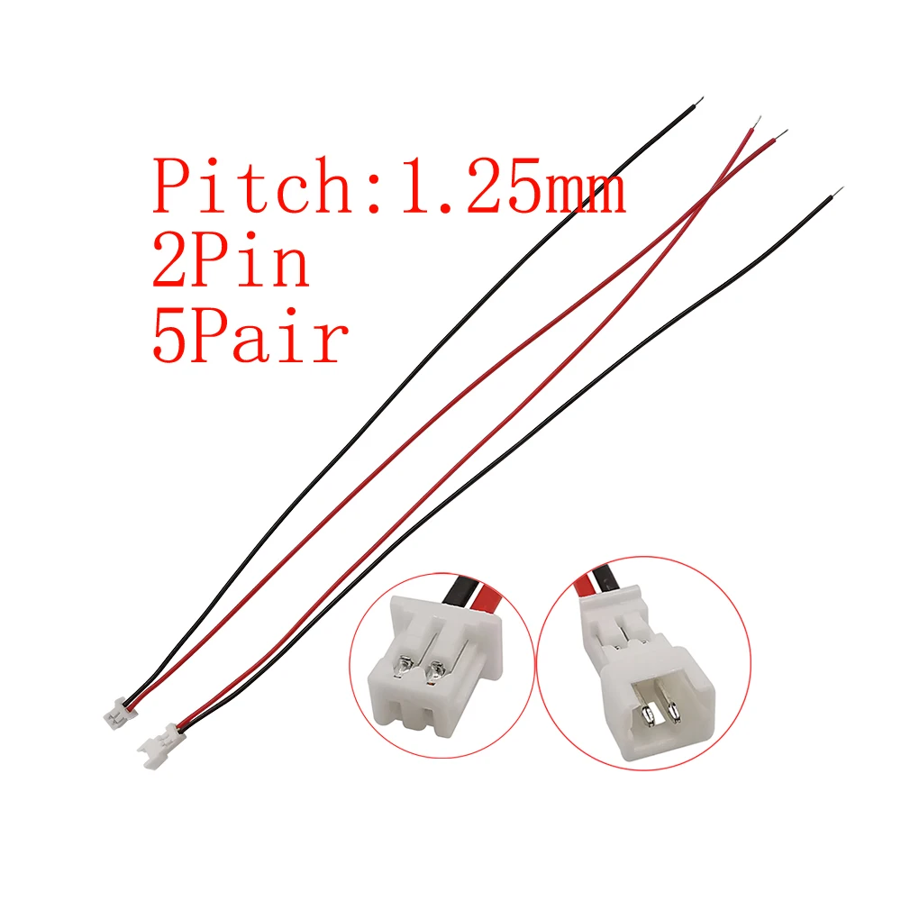10Pcs Mini Micro JST 1.25mm Pitch Male / Female Connector 2/3/4/5/6 Pin Plug With Terminal Wires Cables Socket 150MM 28AWG