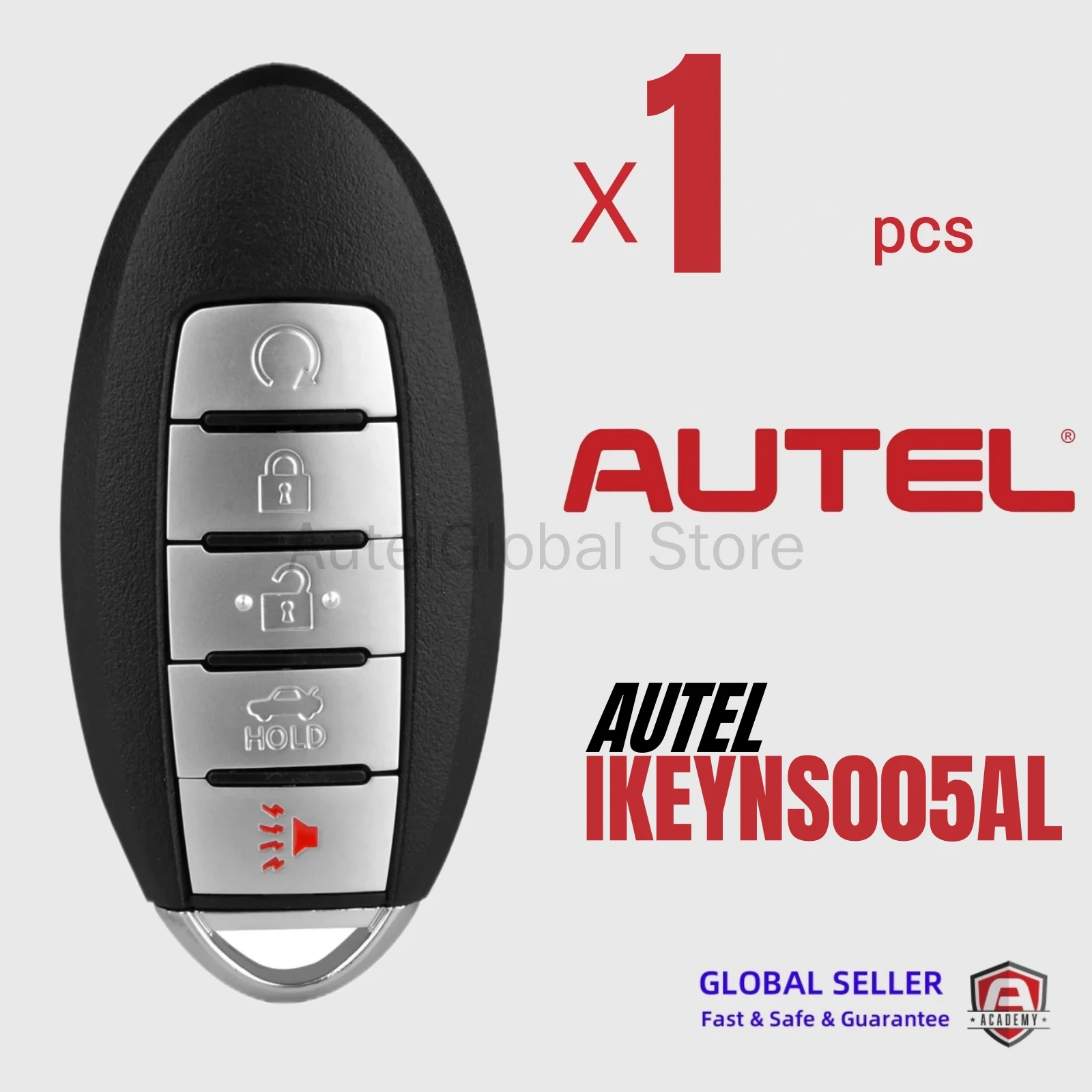 1PCS IKEYNS005AL Universal Smart Remote Key 5 Buttons For Nissan Work For Autel Smart Key For KM100 IM508 IM608 KM100E