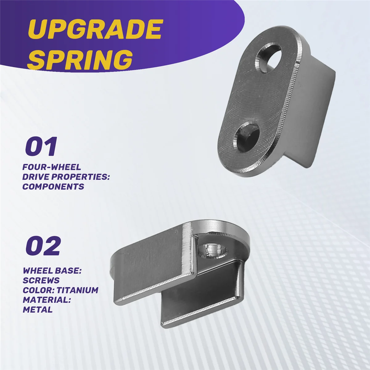 A03V for WPL D12 B14 B24 B16 B36 RC Truck Car Upgrade Parts Shock Absorber Leaf Springs Fixed Seat Mounting Bracket,Titanium