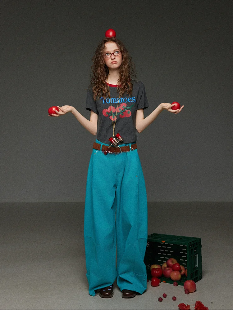 High Waist Straight Leg Casual Jeans Women's Spring Summer Autumn Workwear Wide Leg Pants TNIT Retro Style Comfortable Cotton
