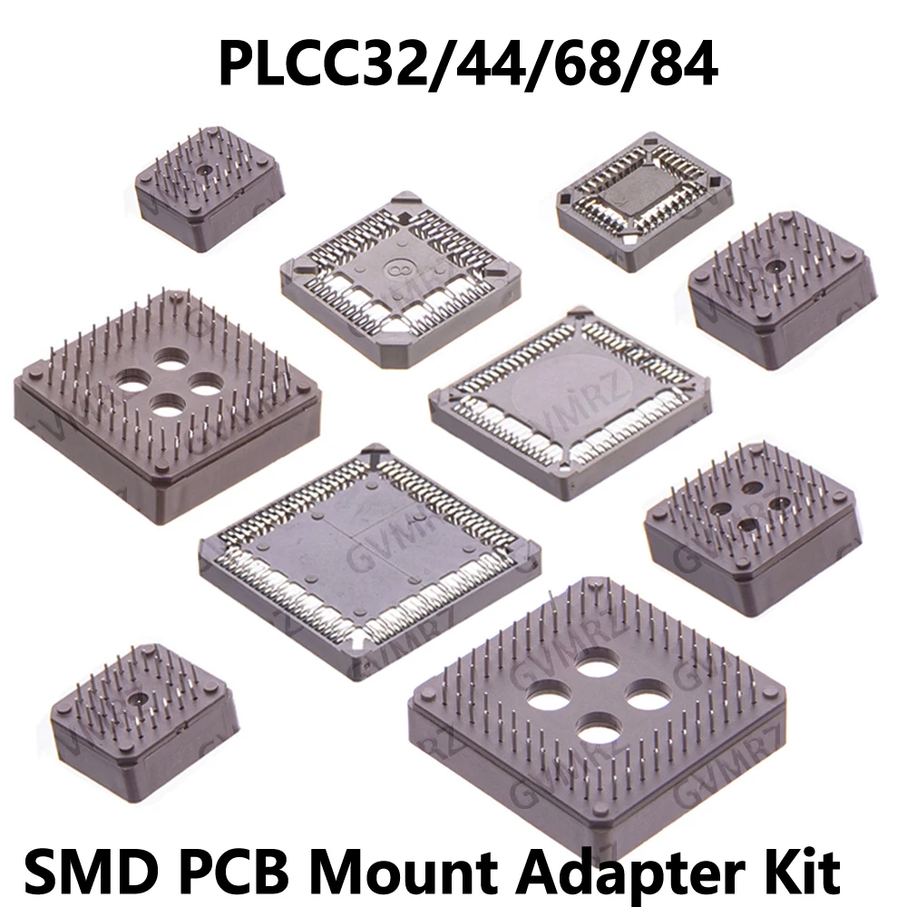 5PCS/10PCS PLCC IC Socket Assortment PLCC32/44/68 /84 Through Hole & SMD PCB Mount Adapter Kit PLCC68 SMD /DIP