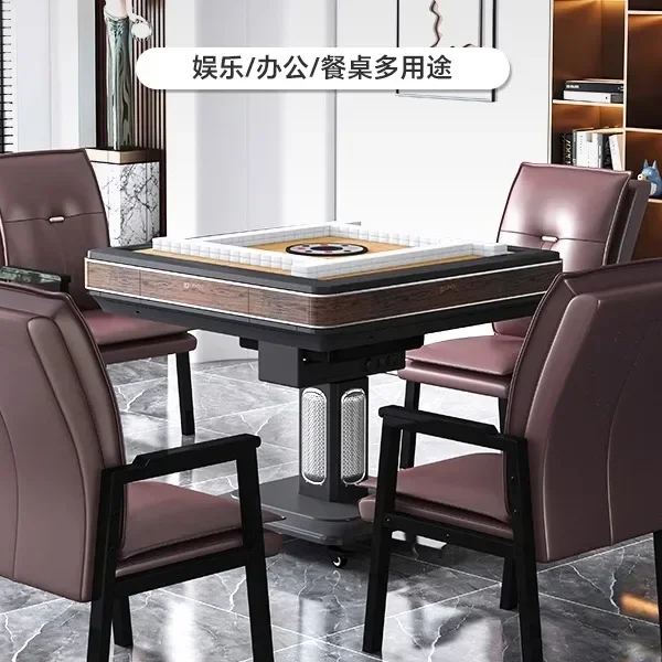 Folding ma hjong machine household autom atic din ing table dual-purpose heating bass electric mahjong tabl e