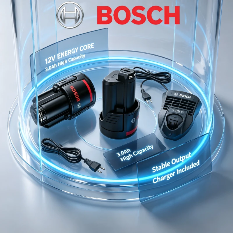 100% Original Bosch 12V 3.0Ah High‑Density Lithium‑ion Battery,BAT411 BAT411A BAT412 BAT412A BAT413With Battery Charger Included