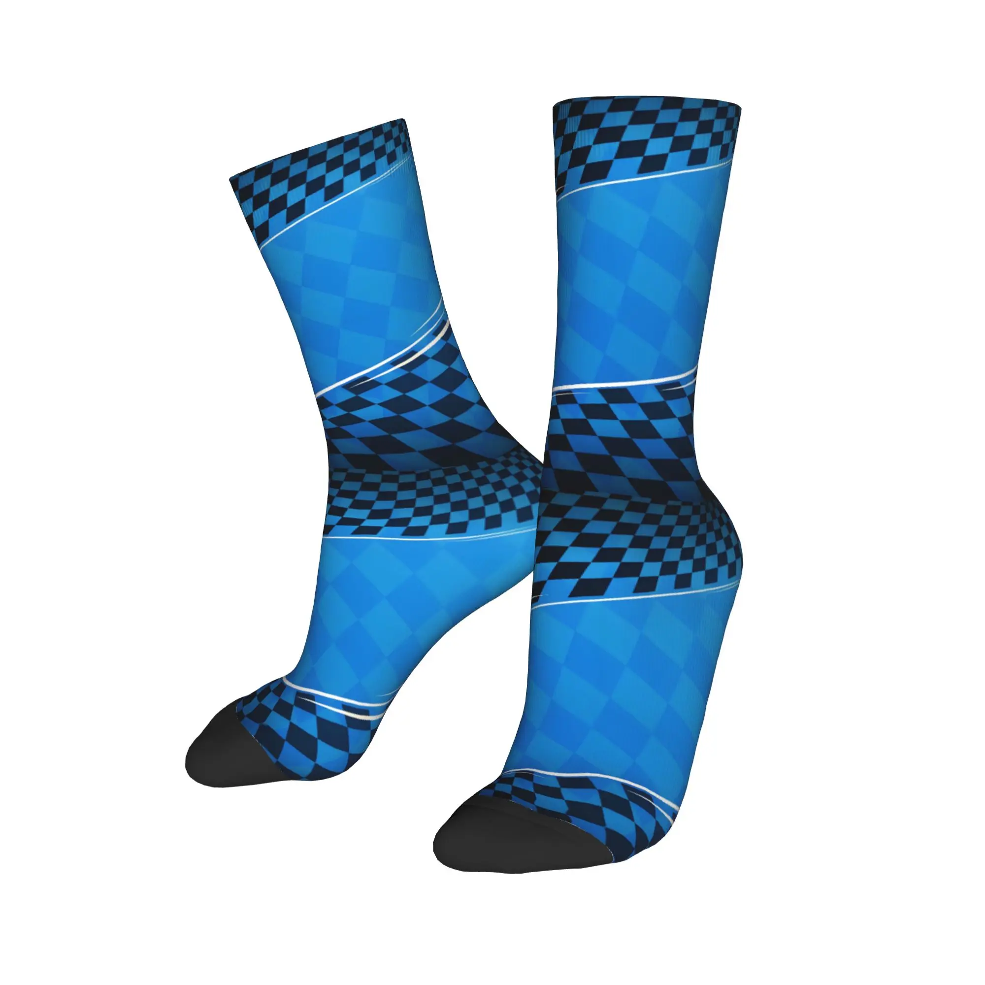 

Мужские носки с клетчатыми двигателями на заказ, классические классические носки унисекс с 3D принтом