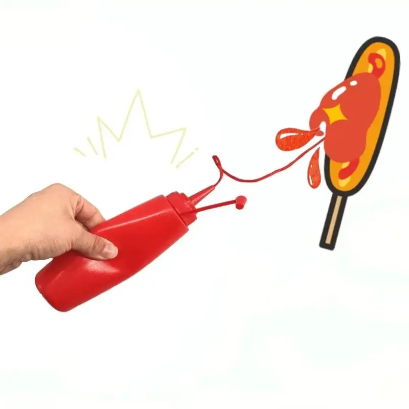 Scherzo divertente Bottiglie di ketchup Scherzi pratici Scherzo di salsa di pomodoro Bambini adulti Giocattoli fantastici Articoli spaventosi Regalo a sorpresa di ketchup falso