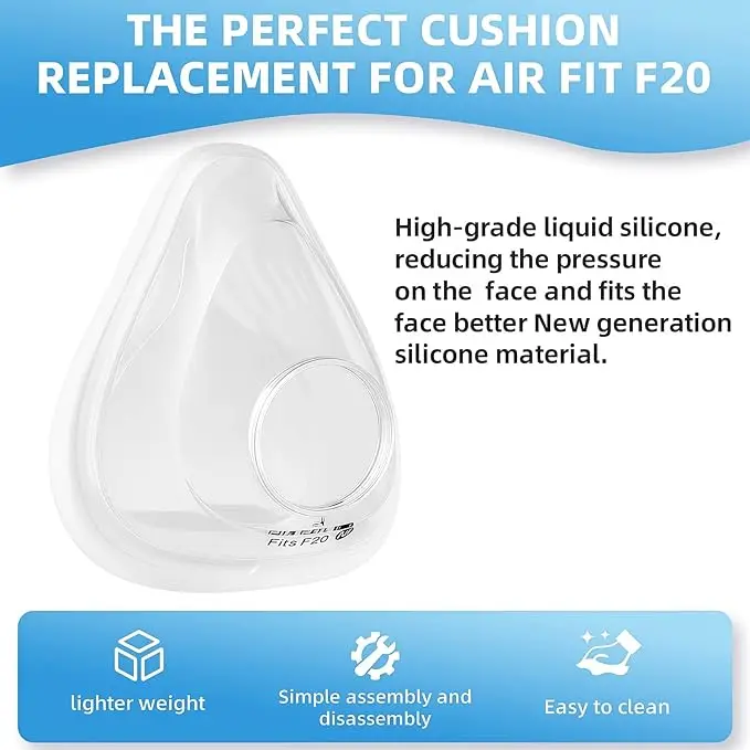 

ResMed AirFit F20 Cushion - Full-Face CPAP Mask Cushion Replacement - CPAP Accessories - Large
