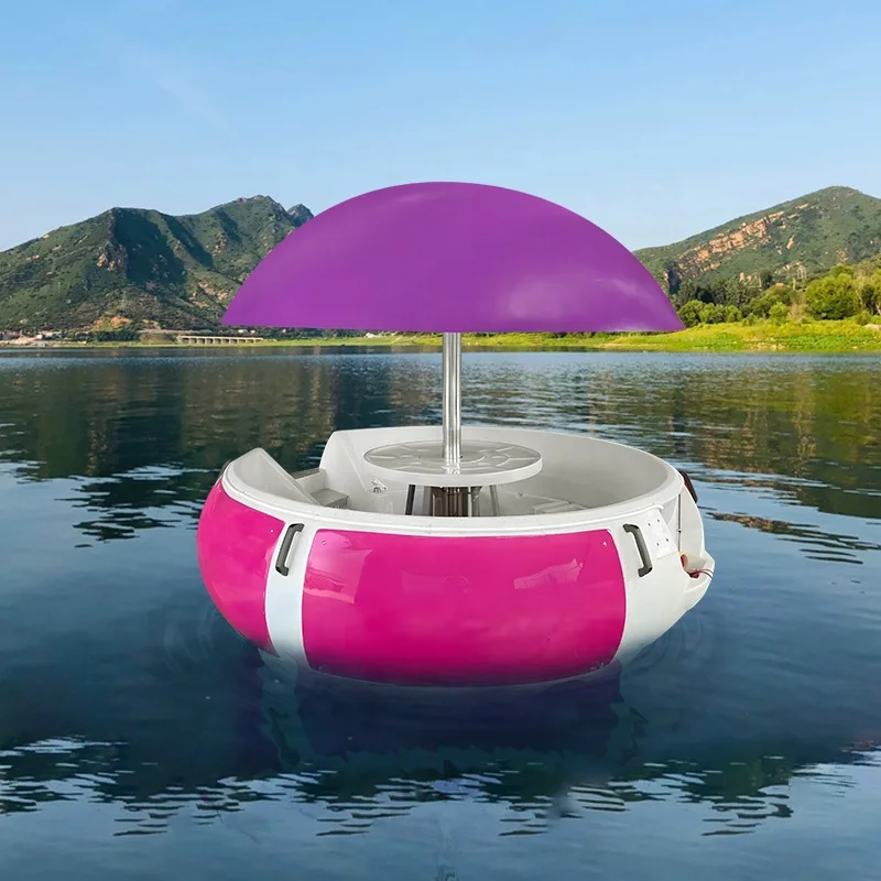 successful case electric leisure party boat 10-12 persons donut bbq boat for water parks