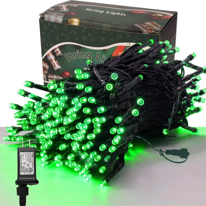 

300 LED St Patricks Day Lights, 98.5FT Christmas String Lights with 8 Lighting Modes,Waterproof & Connectable Mini Lights(Green)