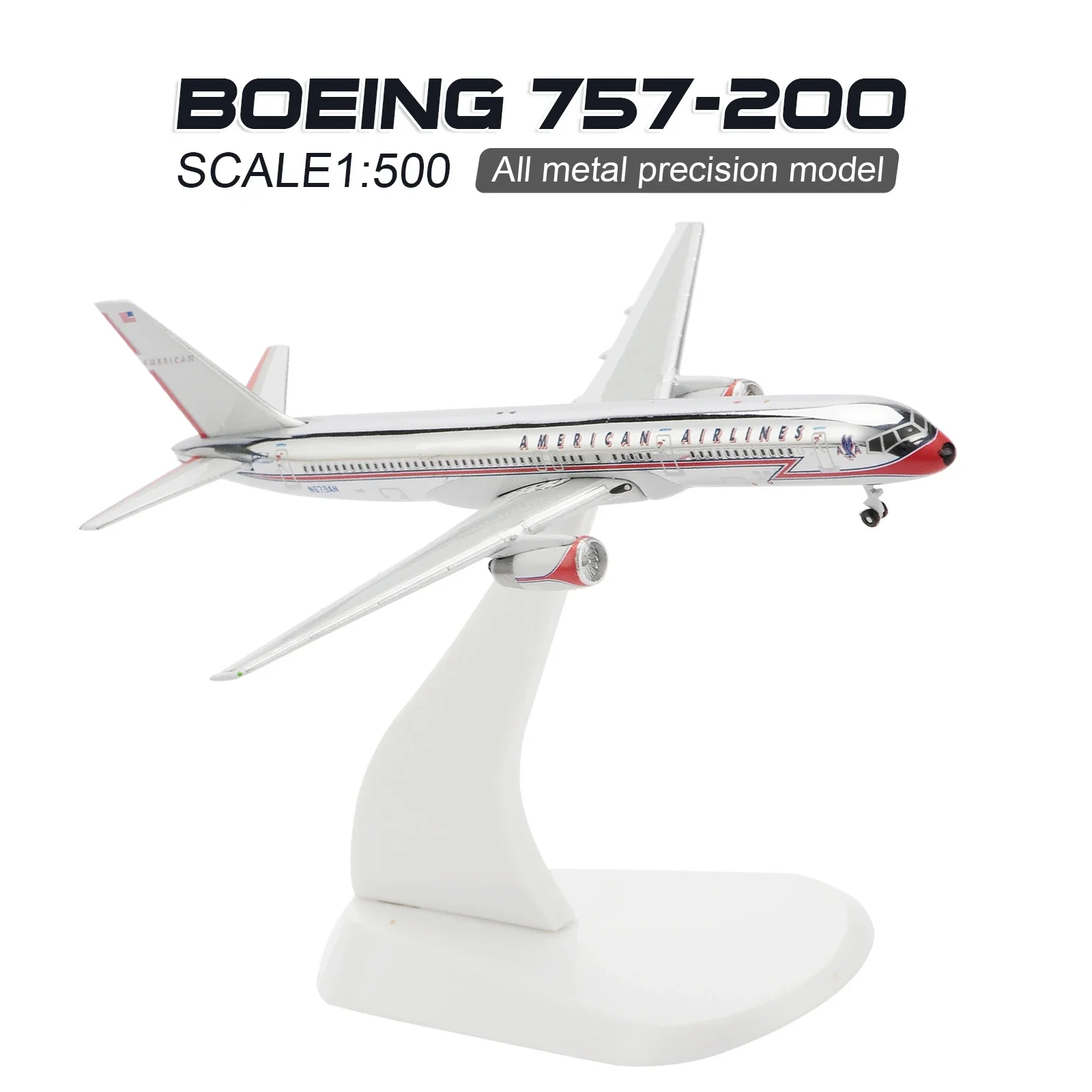 Avión Airbus de 500 a BOEING 757, escala 1: 200, troquel de aleación de precisión, modelo de avión de aviación, juguetes para niños para colección