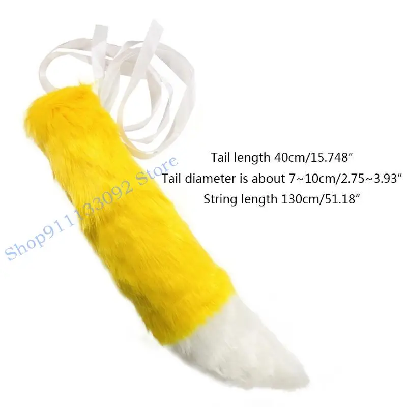 H9ED realistyczne pluszowe pałąk do ucha zwierząt z ogonowym zestawem kostiumów anime maskarady Kobiety
