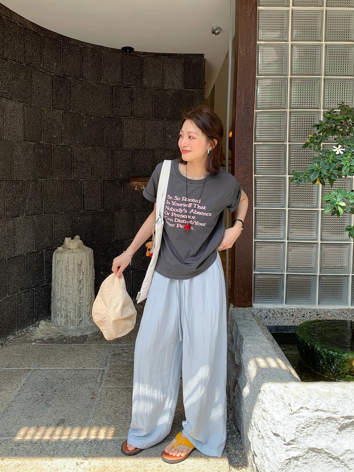 

Летние повседневные широкие брюки Sisilyon для женщин, тонкие, прямого кроя, свободные, с высокой талией, из хлопка и льна, струящиеся, маленький размер