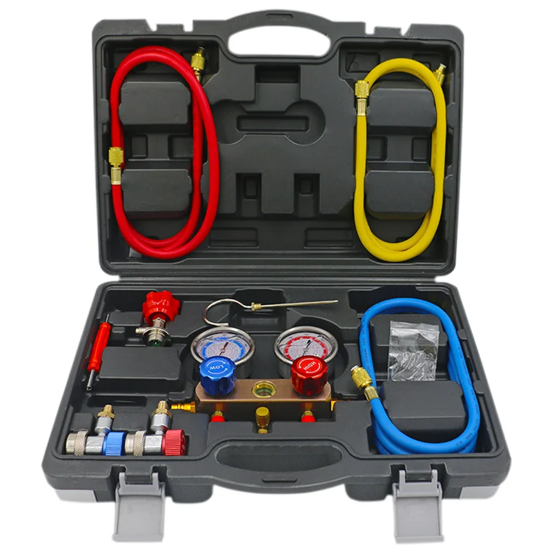 

NEW Refrigeration Air Conditioning Manifold Gauge Maintenence Tools 3000PSI Max Explosion Pressure R134A R12 R22 R502 Car Set