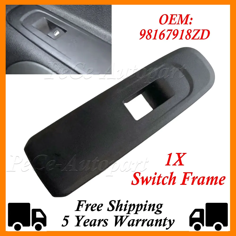 Für Peugeot Partner Rifter Mk4 Fensterschalter-Zierblende 98167918ZD Auto Glasheberknopf Blendenplatte Innenraum-Zubehör – Detail 1