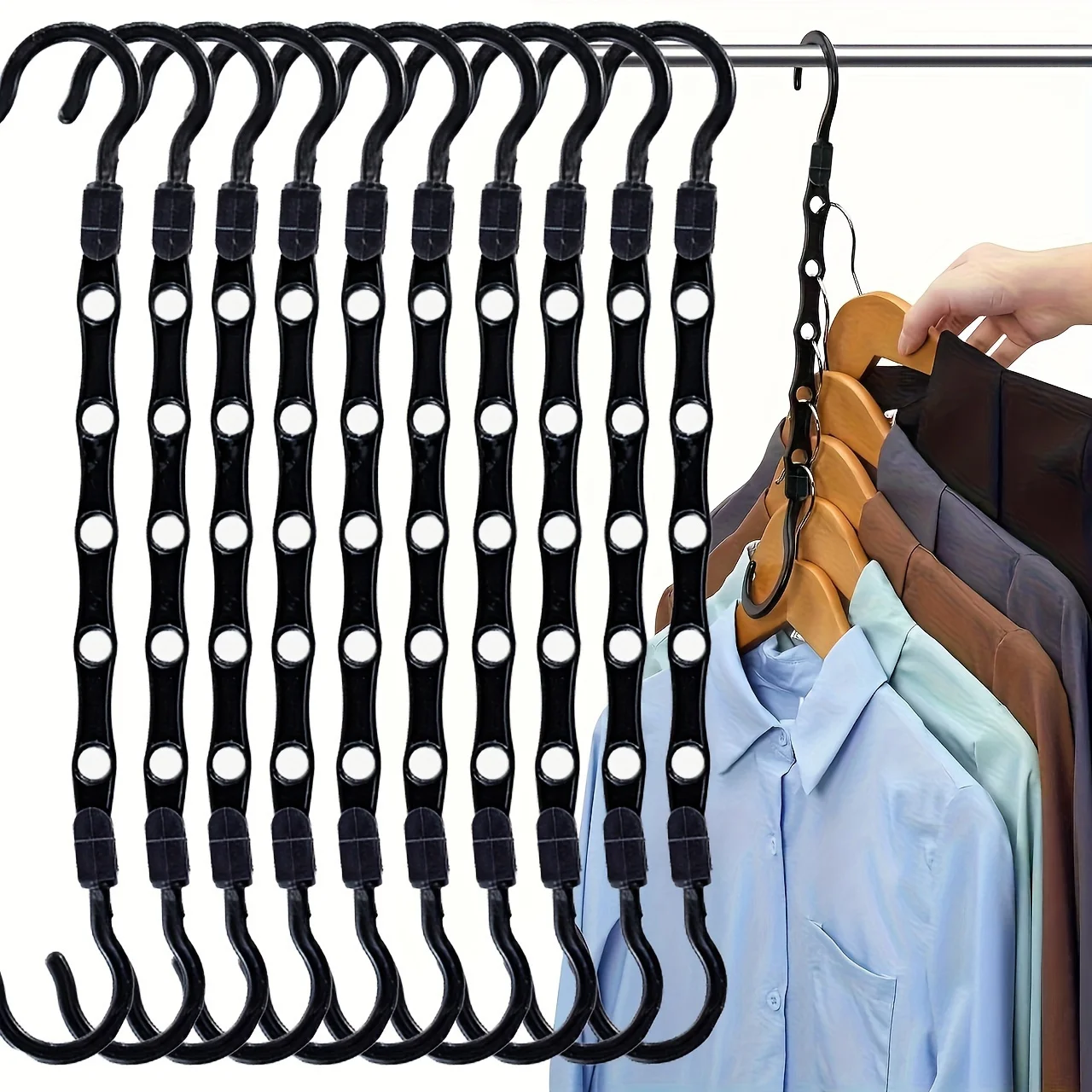 

10PCS Magic Hangers - Ultra-Durable Closet Space Saver - Sturdy Multi Hanger Organizer for Heavy Clothes - Streamlines , Ideal f