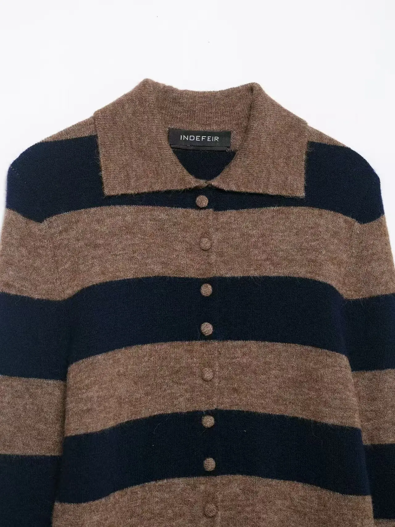 المرأة عارضة محبوك سترة الخريف الشتاء الرجعية الأزياء اللون كتلة سترة مخططة سترة مطبوعة عارضة ضئيلة أعلى