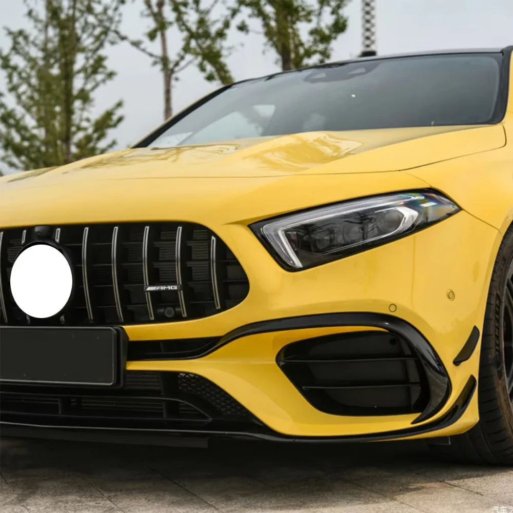 

For Mercedes-Benz A-Class W177 A45 AMG 2019-2021 Front Bumper Spoiler Lip Lower Body Kit Diffuser Splitter Tuning Guard Black