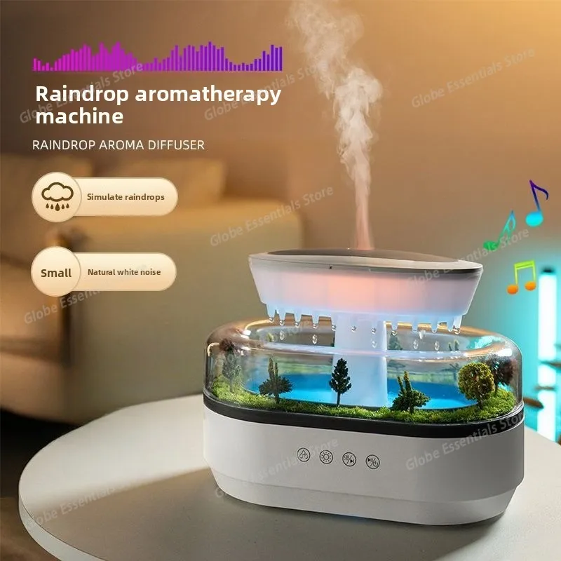 Aroma Humidifier Raindrop Air Humidifier Colorful Light White Noise Essemtial Oil Diffuser Home Ultrasonic Fragrance Diffuser