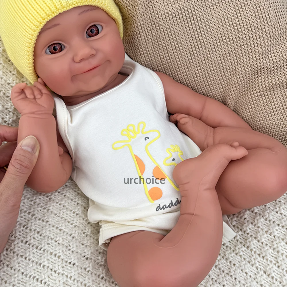 

Реалистичная 20-дюймовая силиконовая кукла реборн, ручная роспись, обнимаемая, идеально подходит для детской, подарков на день защиты детей и художественных коллекций