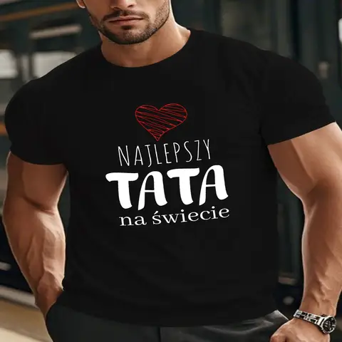 Funny Polish Best Dad Men's Short Sleeve T-Shirt - Polish-Themed Humor Gift, Casual Round Neck Summer Top with Polish Phrase for Fathers Day Polish Events, Machine Washable Polish for Men Appare Unisex T Shirt Gift For Her